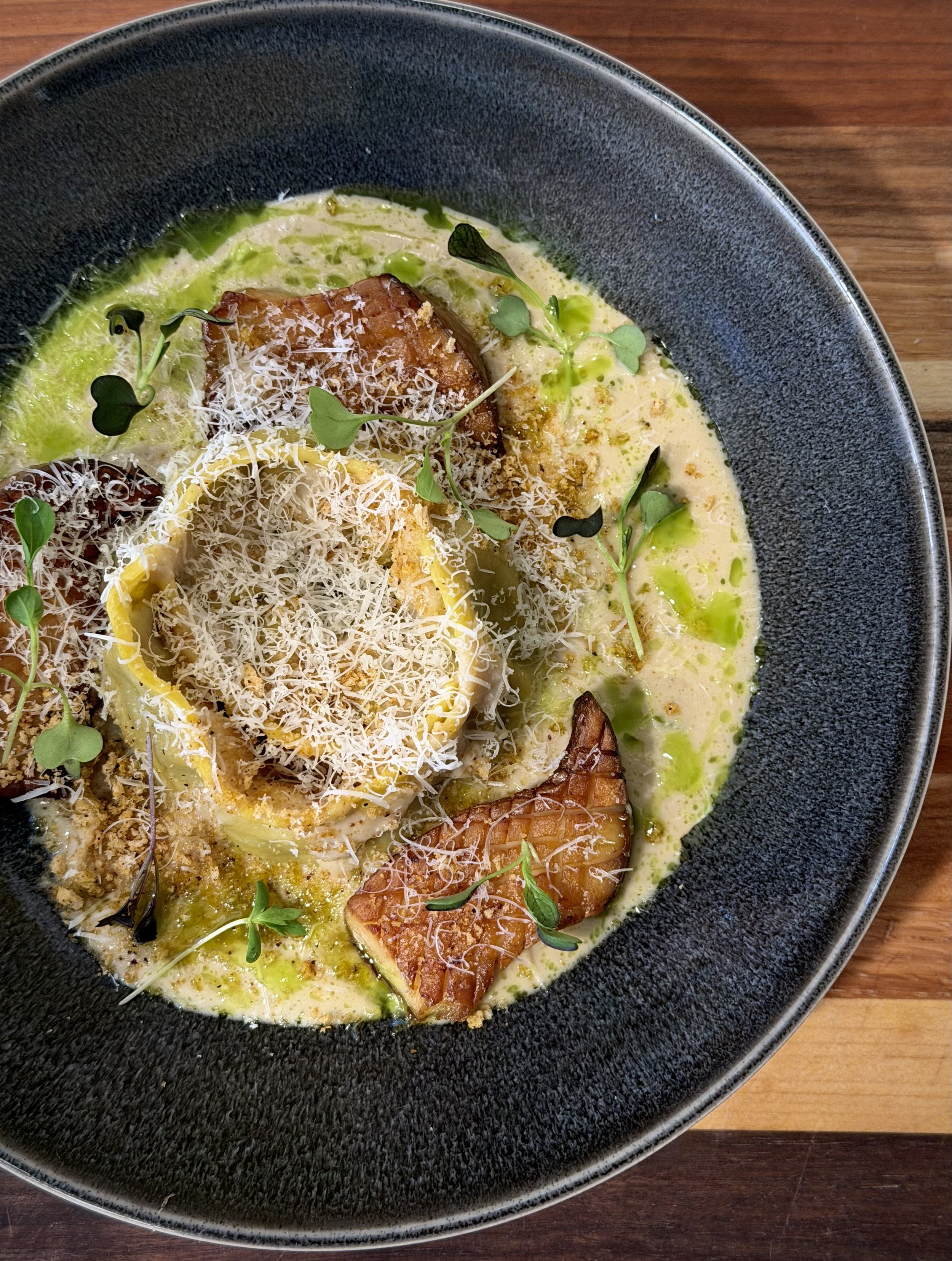Handmade pasta with freshly grated cheese